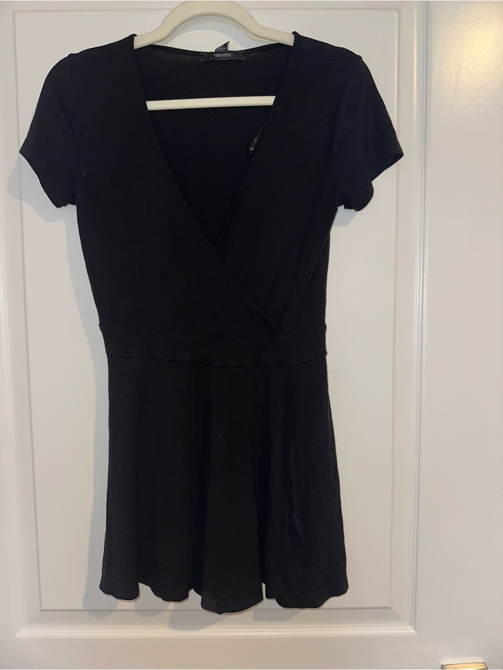 All Saints Black Short Sleeve V-Neck Dress
